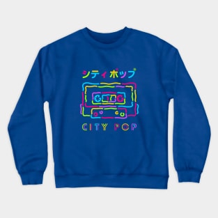 City Pop Cassette Blue Crewneck Sweatshirt